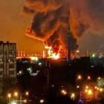 Ukrainian attack targets huge oil depot in Russia