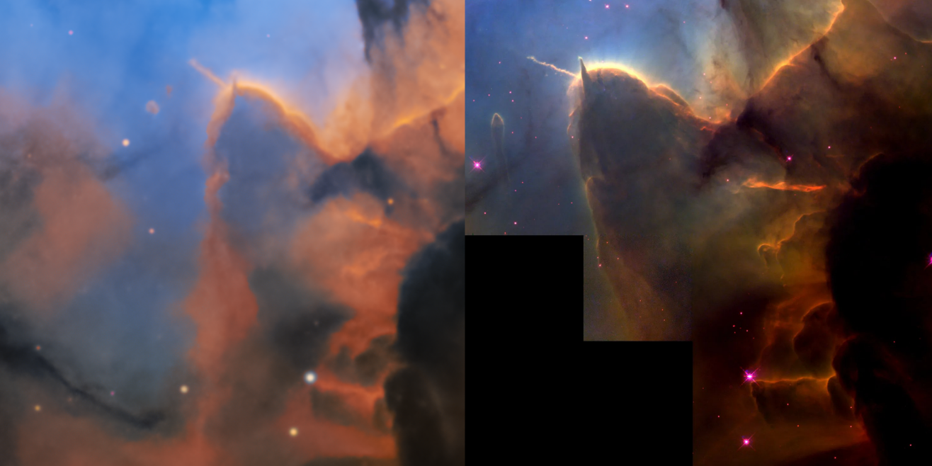 From the Abu Dhabi desert.. Astronomical image shows the birth of a new star inside the Triple Nebula