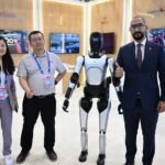 A multi-talented robot catches the eye at the state pavilion at the Digital Trade Fair in China