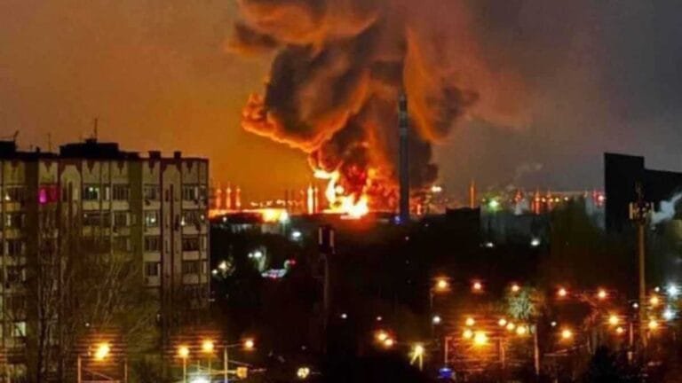 Ukrainian attack targets huge oil depot in Russia
