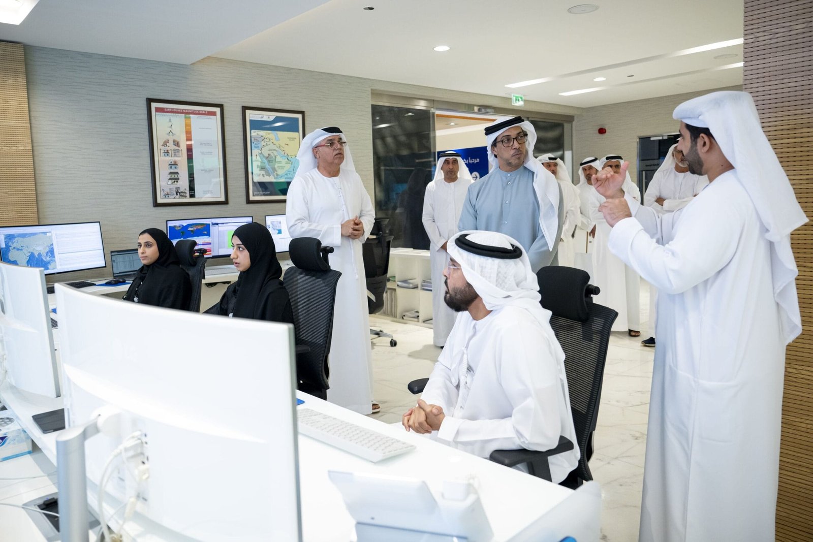 Mansour bin Zayed visits the National Center of Meteorology and reviews its most prominent projects and advanced technologies