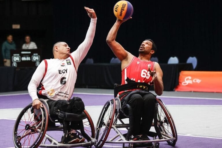 UAE national team reaches the quarter-finals of the Wheelchair Basketball World Cup (3×3)