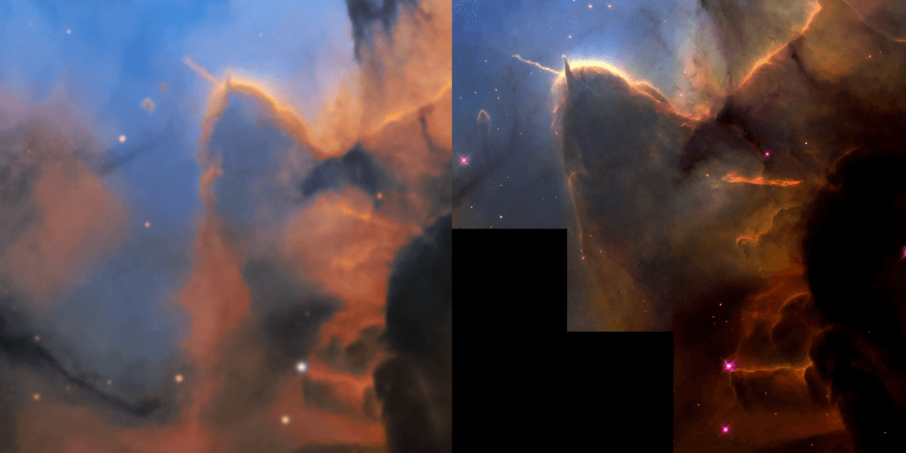 From the Abu Dhabi desert.. Astronomical image shows the birth of a new star inside the Triple Nebula