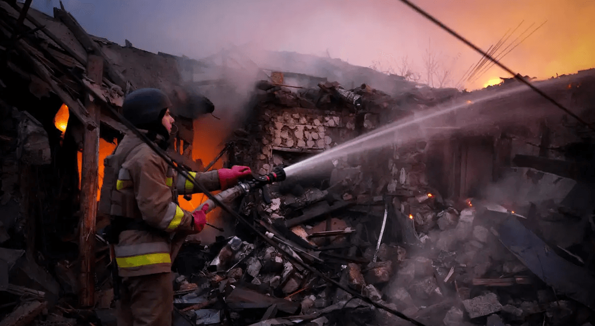 A Russian drone attack cuts off electricity to thousands in Odessa, Ukraine