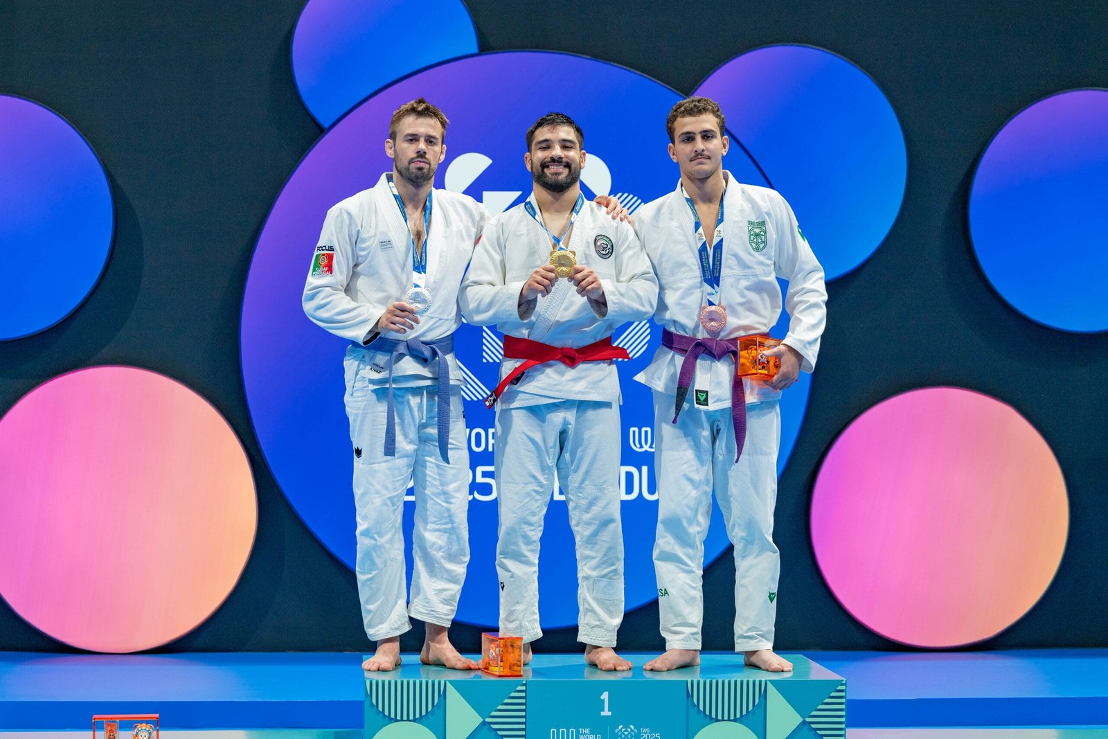 Colored medals for Jiu-Jitsu champions