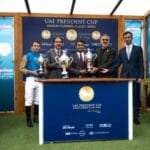 Pony "Lipo de Carrier" flies the President's Cup for Arabian Horses in Doncaster