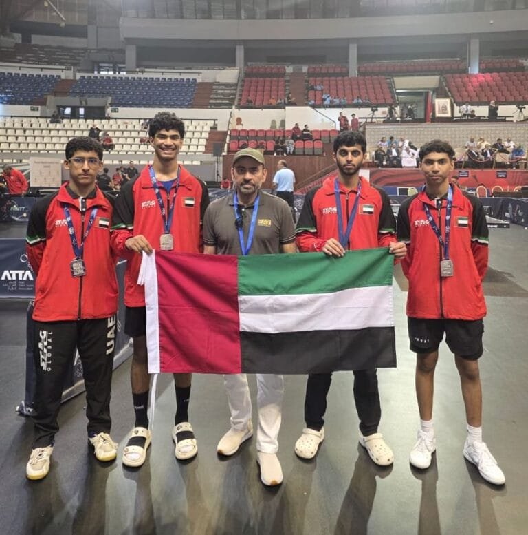 The UAE national team wins 5 medals in the Arab Table Tennis Championship