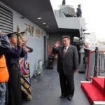 Kim inspects the destroyer Choi Hoon