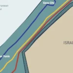 Trump's map shows the initial withdrawal line from Gaza