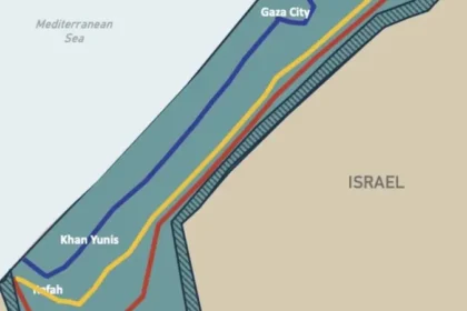Trump's map shows the initial withdrawal line from Gaza