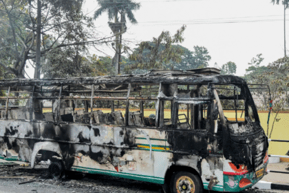 A bus fire in India kills at least 20 people