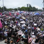 Tens of thousands flood the streets of Manila to protest a corruption scandal rocking the Philippines and demand the imprisonment of those involved.