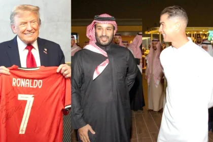 Ronaldo attends a meeting at the White House during the Saudi Crown Prince's visit