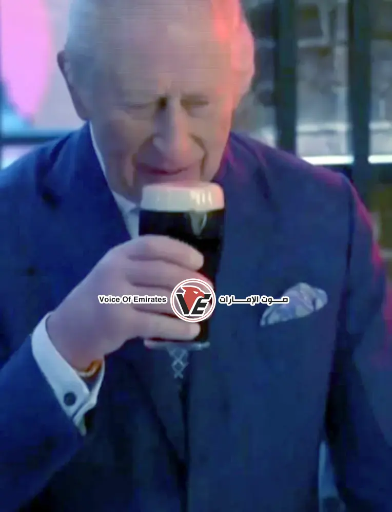 Breaking with protocol, King Charles receives instructions for working inside a brewery.