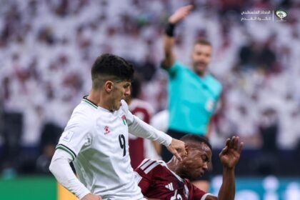 On Qatari soil, the Palestinian national team defeats Qatar in the 2025 Arab Cup.