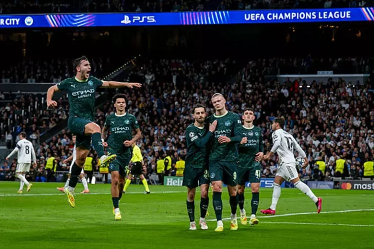 Manchester City defeat Real Madrid 2-0 at the Bernabeu in the Champions League