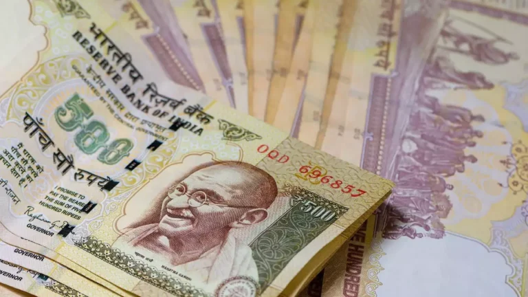 The Indian rupee hits its lowest level due to a decline in capital inflows