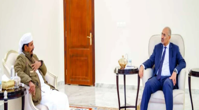Al-Zubaidi receives the head of the Shabwa Tribes Alliance