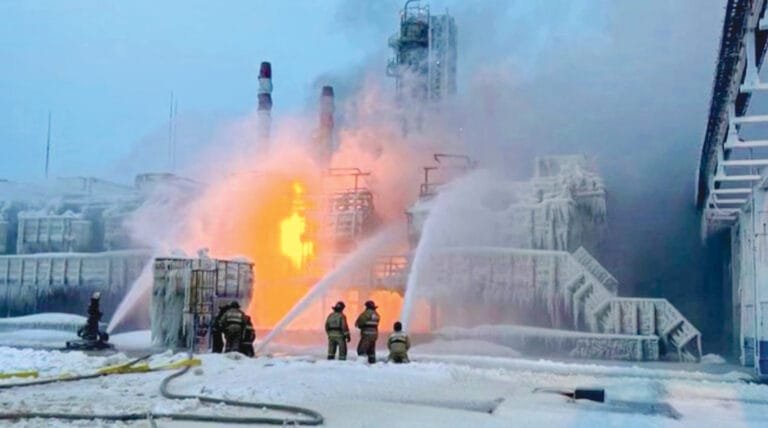 Fire in drone attack on oil tank at Russia's Temryuk port