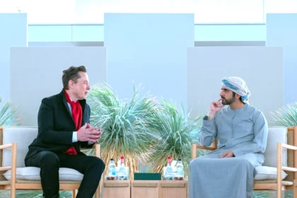 Hamdan bin Mohammed and Elon Musk in Dubai