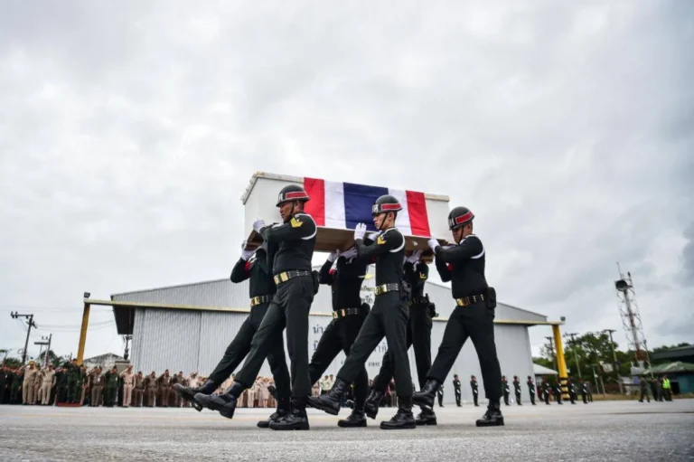 Cambodia accuses Thailand of carrying out an airstrike on the border town of Poipet.