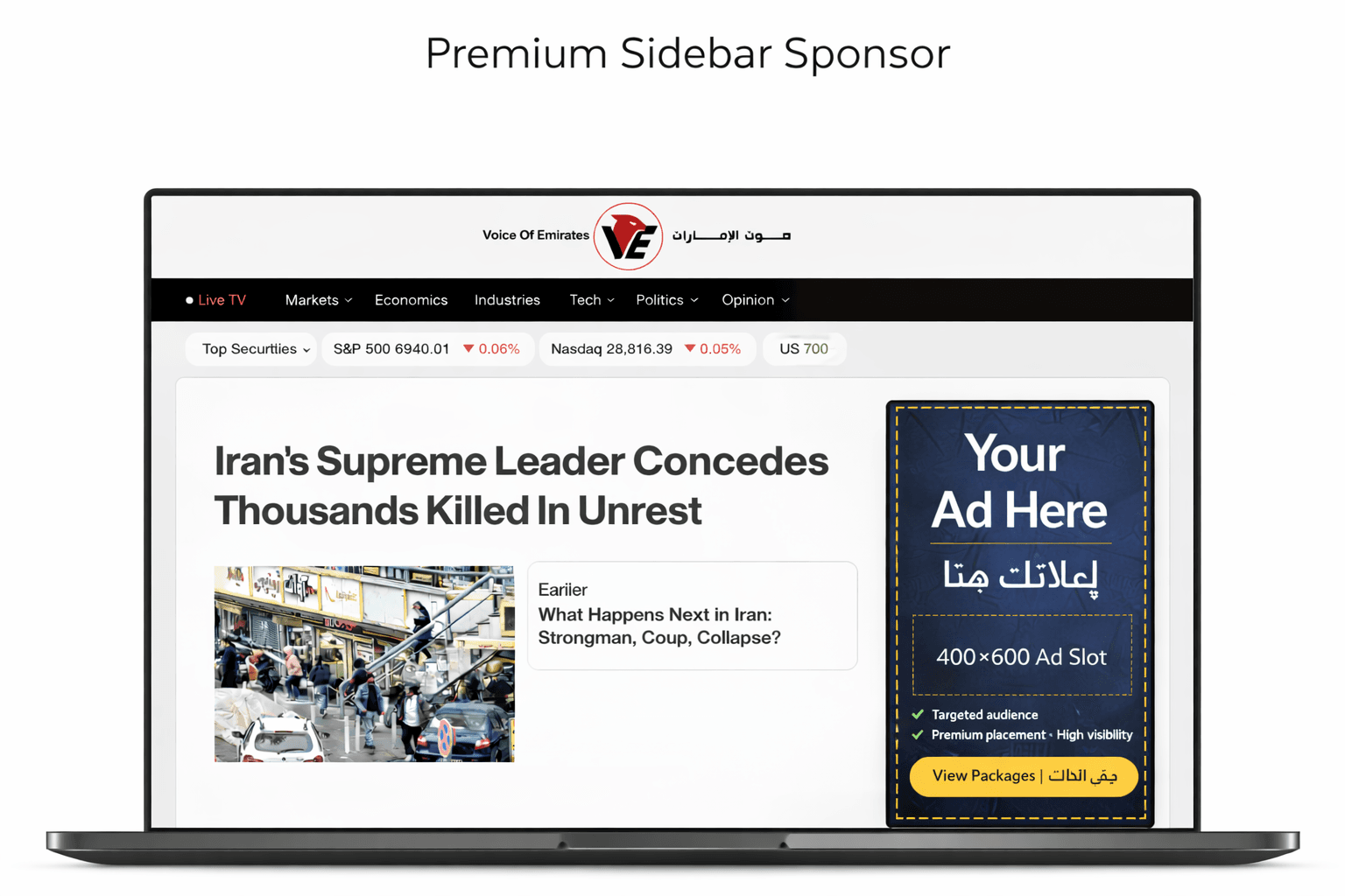 front Page Ad Product