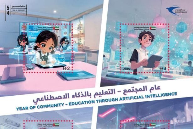 Emirates Post documents the inclusion of artificial intelligence in curricula with commemorative stamps