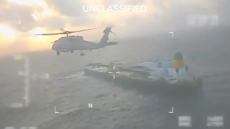 The United States has seized an oil tanker linked to Venezuela ahead of a meeting between Trump and the opposition leader.