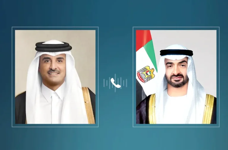 The President of the UAE and the Emir of Qatar discuss the latest developments in the region