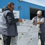 "The Gentleman Knight 3" The first batch of "Saqr Humanitarian Ship" aid enters Gaza