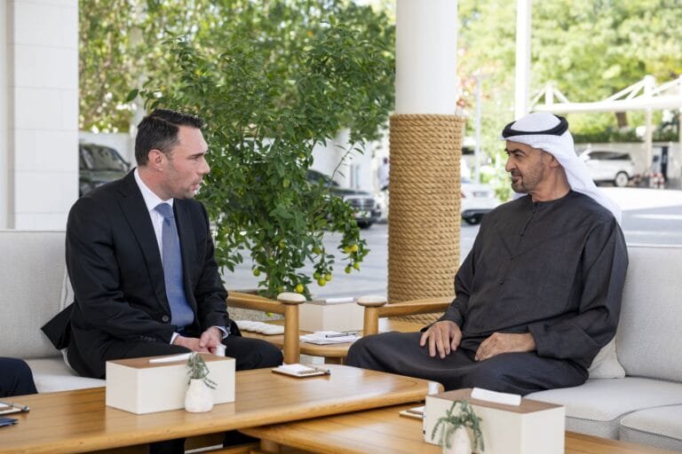 In the beach palace.. The President of the UAE receives the Senior National Security Advisor to the Prime Minister of Hungary