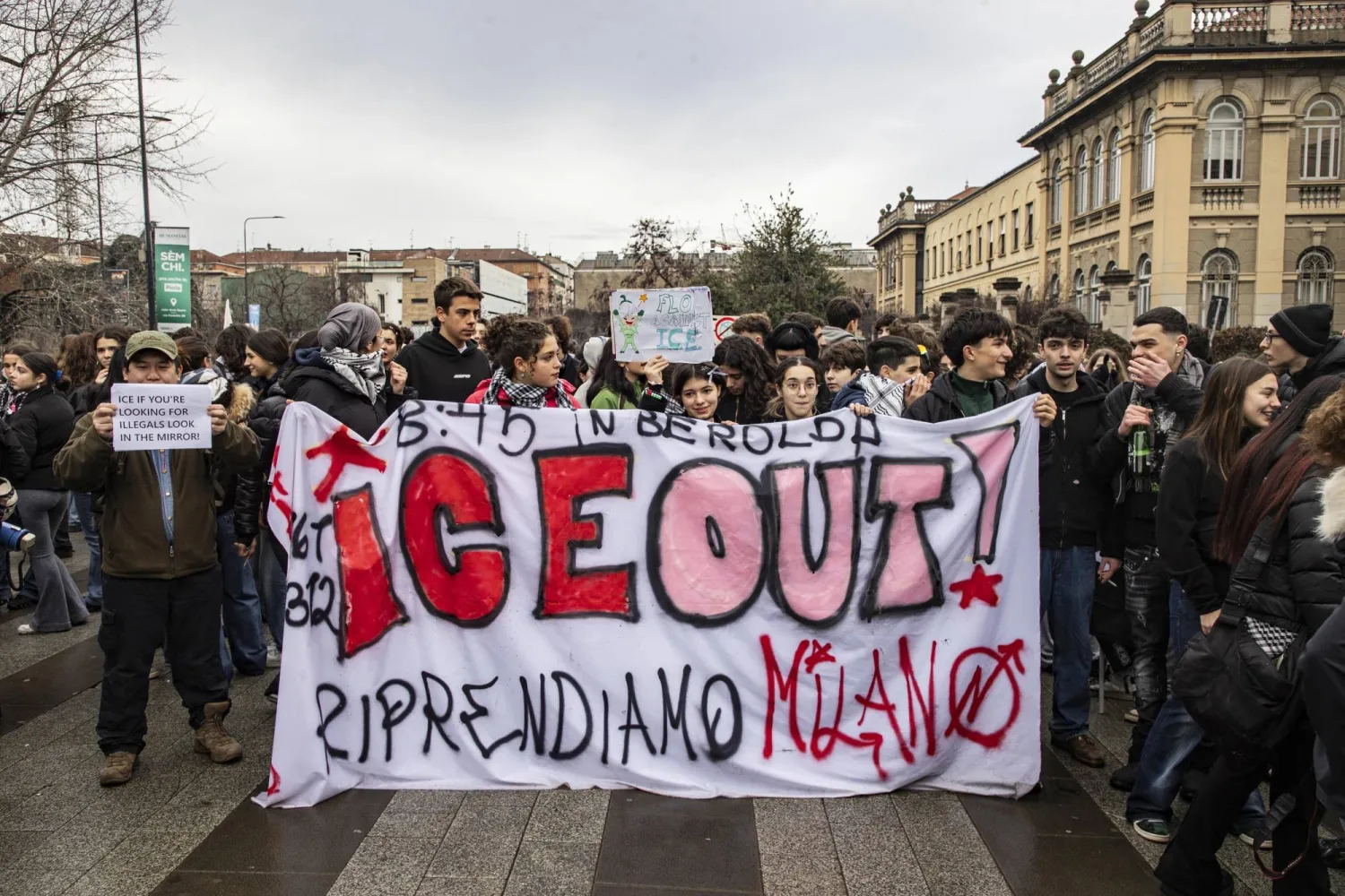 Protests rock the streets of Milan; police use tear gas over the 2026 Olympics.