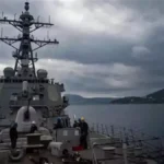 Two US warships collided during a resupply operation at sea off the coast of South America.