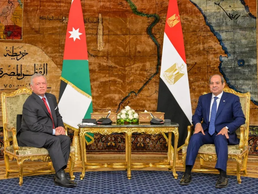 Sisi and the King of Jordan stress the need to implement a ceasefire and allow aid into Gaza