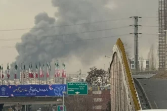 A fire broke out near military and strategic sites in Tehran.