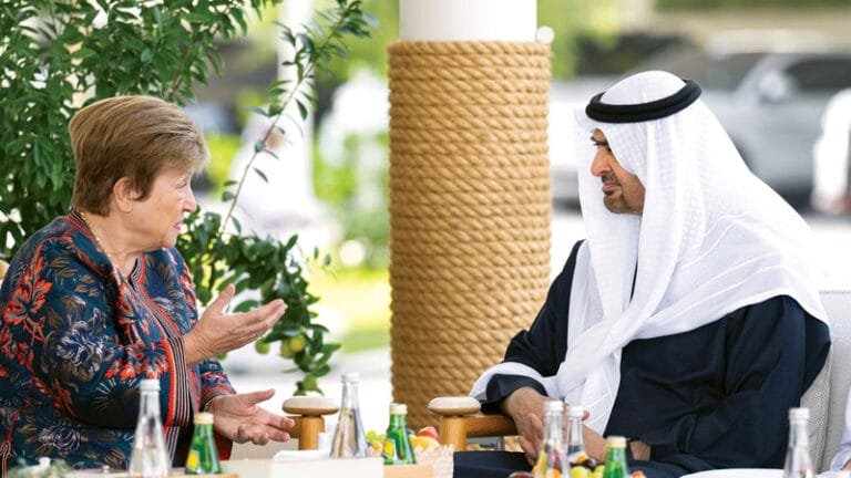 The President of the UAE receives the Director of the International Monetary Fund