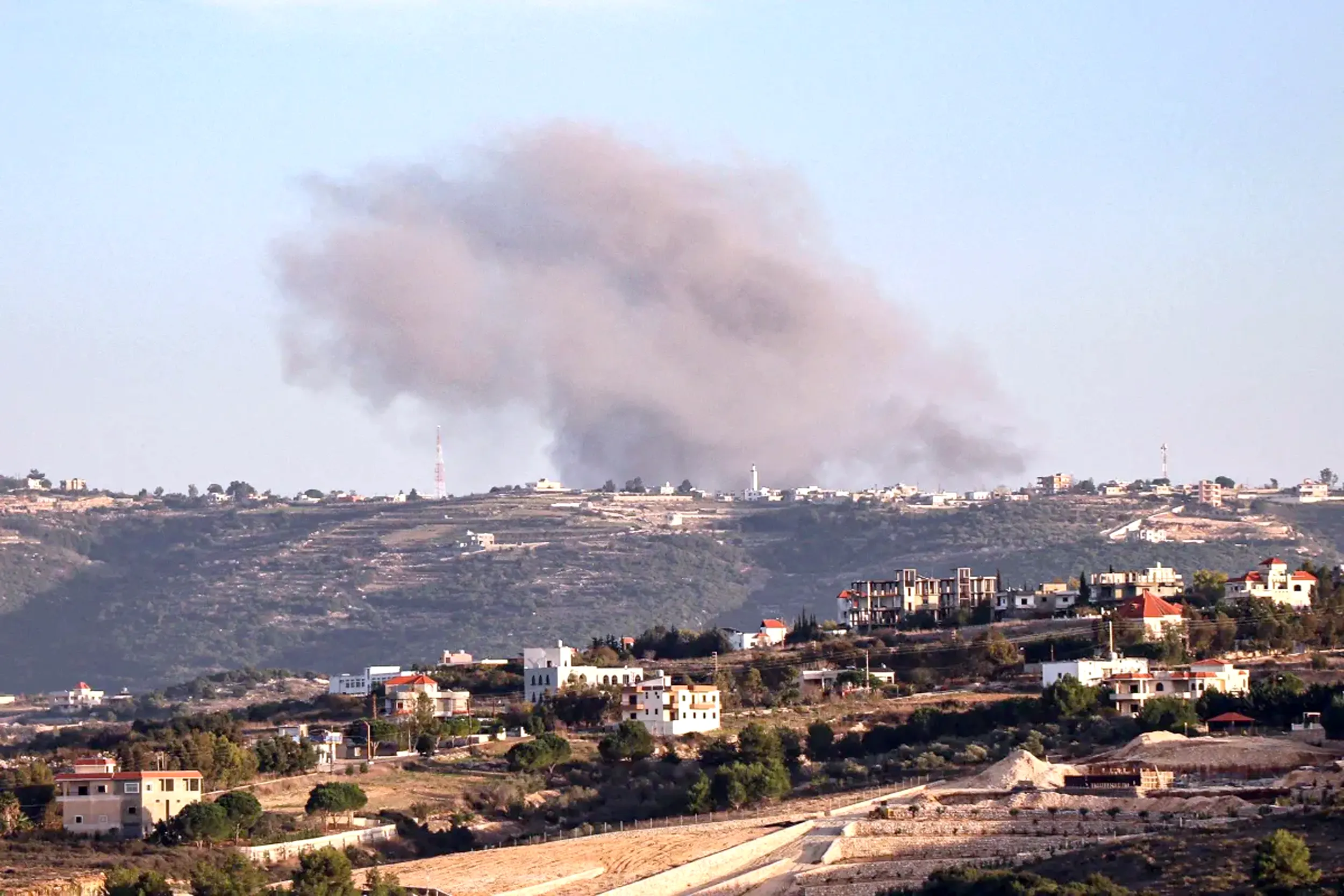 Israeli shelling targets the outskirts of the town of Blida in southern Lebanon amid escalating tensions on the ground
