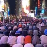 "Taraweeh prayers under the skyscraper lights": Muslims perform prayers in the heart of Times Square