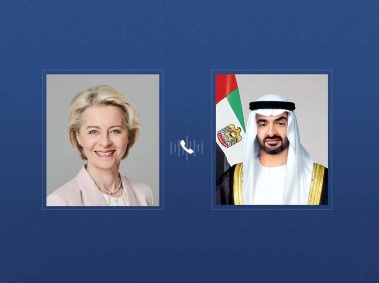 In a phone call with Mohammed bin Zayed, Ursula von der Leyen, President of the European Commission, condemned Iran's attacks on the UAE.