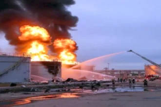 السيطرة على حريق في حقل شاه للغاز بعد استهداف بطائرة مسيرة