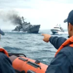 غرق الفرقاطة الإيرانية "أيريس دينا" قبالة سريلانكا ..وتدمير 17 سفينة للحرس الثوري