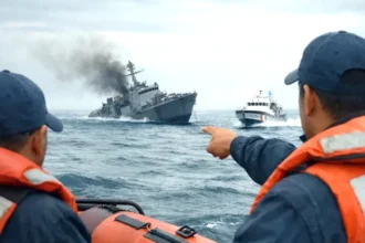 غرق الفرقاطة الإيرانية "أيريس دينا" قبالة سريلانكا ..وتدمير 17 سفينة للحرس الثوري