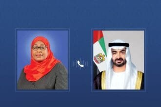 During which she denounced the Iranian attacks on the UAE.. The President of State receives a phone call from the President of Tanzania