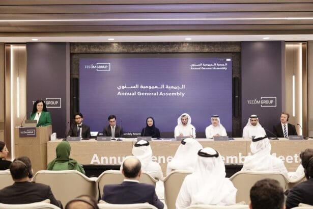 "TECOM General Assembly" approves the distribution of 840 million dirhams in cash profits for 2025