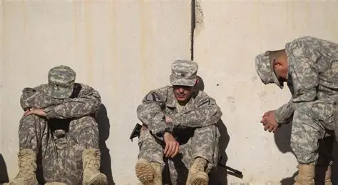 Tired American soldiers