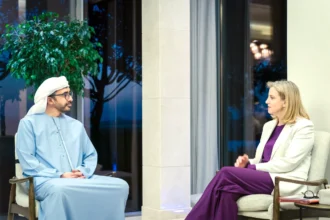 Abdullah bin Zayed meets with the Austrian Minister for European and International Affairs