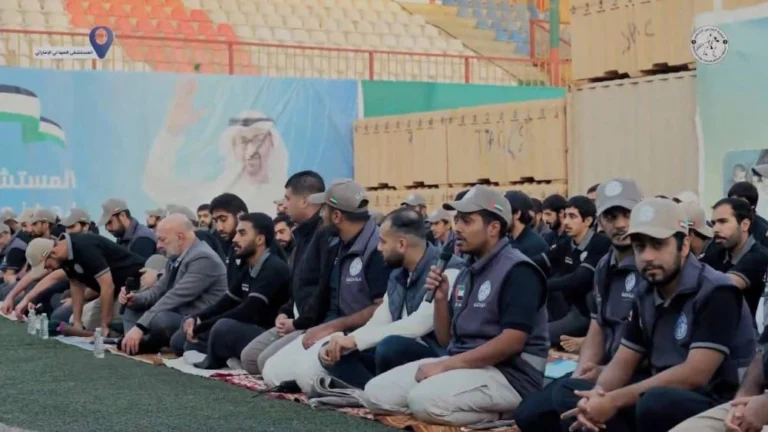 The Gentleman Knight 3.. The Emirati mission shares the joy of Eid with the people of Gaza