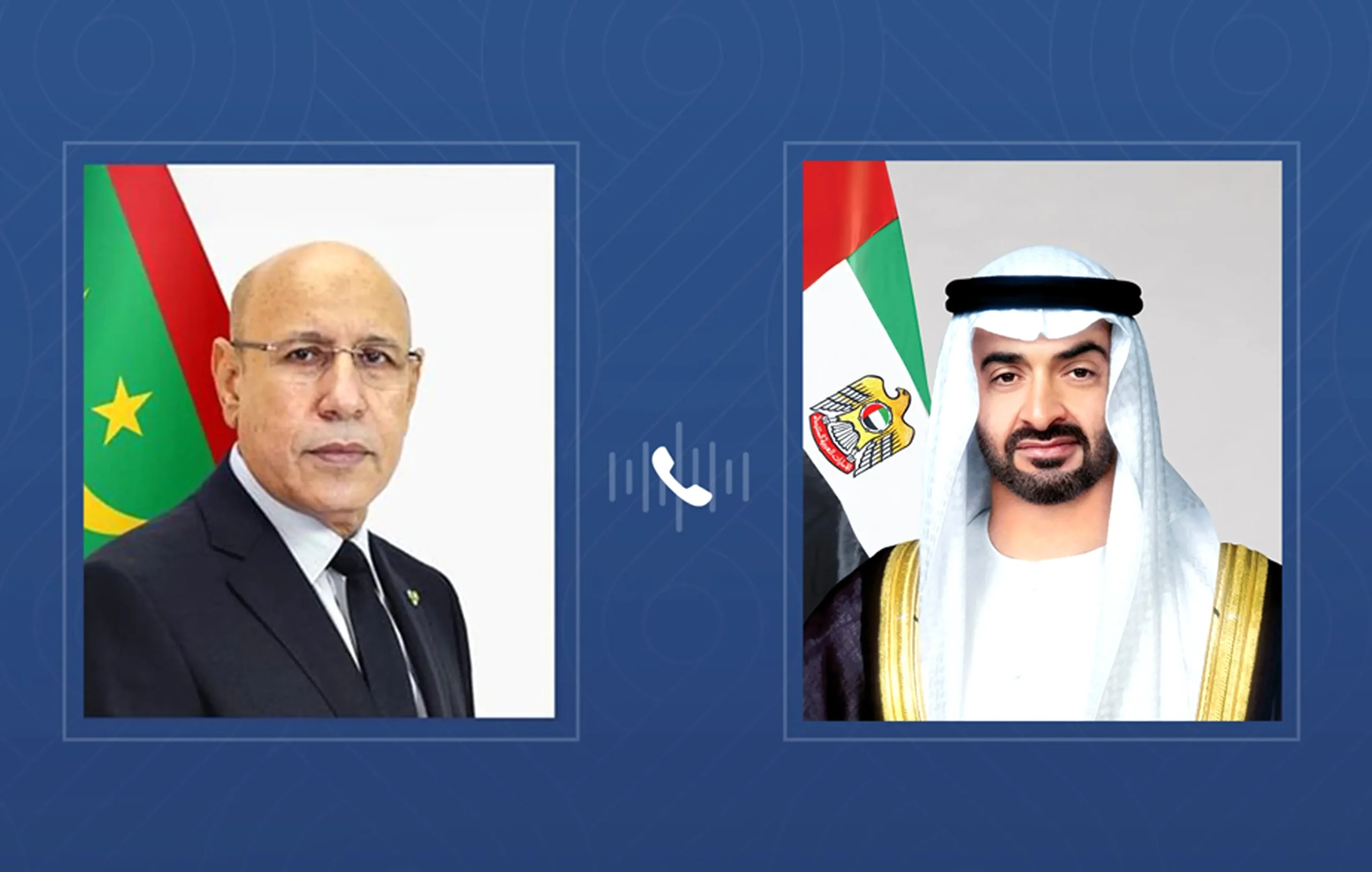 Mohammed bin Zayed and the President of Mauritania exchange Eid al-Fitr greetings by phone