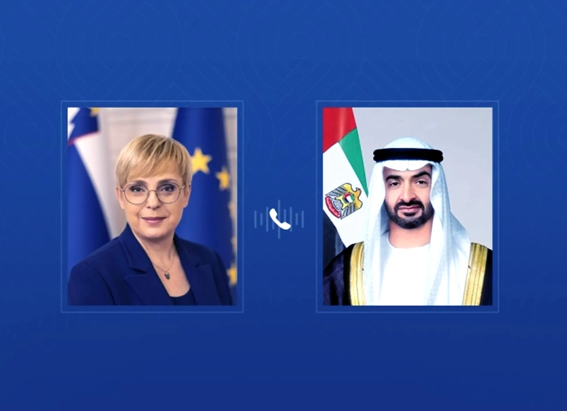 Mohammed bin Zayed and the President of Slovenia discuss developments in the regional escalation