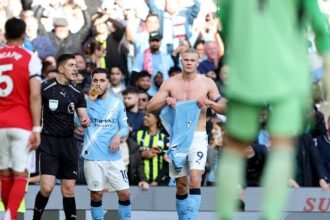 Manchester City vs Arsenal match in the English Premier League
